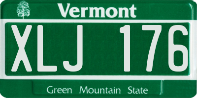 VT license plate XLJ176