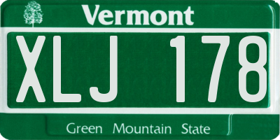 VT license plate XLJ178