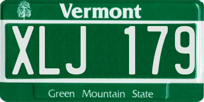 VT license plate XLJ179