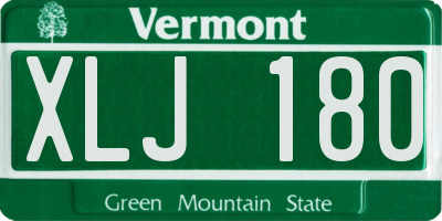 VT license plate XLJ180