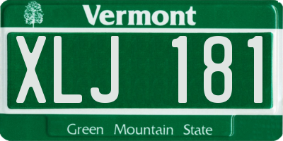 VT license plate XLJ181