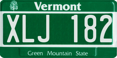VT license plate XLJ182