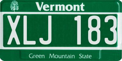 VT license plate XLJ183