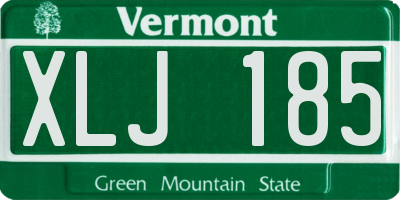 VT license plate XLJ185