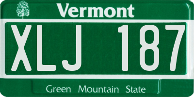 VT license plate XLJ187