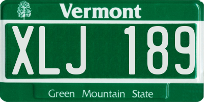 VT license plate XLJ189