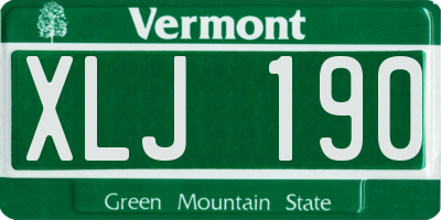 VT license plate XLJ190