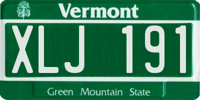 VT license plate XLJ191