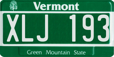 VT license plate XLJ193