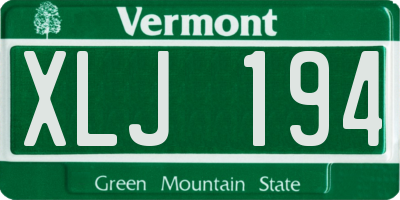 VT license plate XLJ194