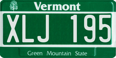 VT license plate XLJ195