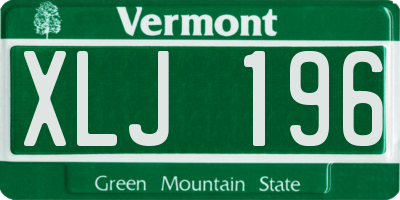 VT license plate XLJ196