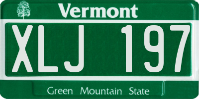 VT license plate XLJ197