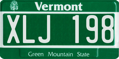 VT license plate XLJ198