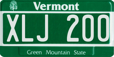 VT license plate XLJ200