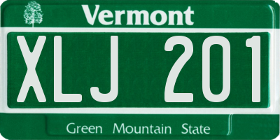 VT license plate XLJ201