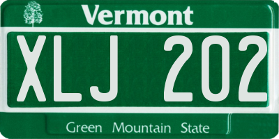 VT license plate XLJ202
