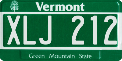VT license plate XLJ212