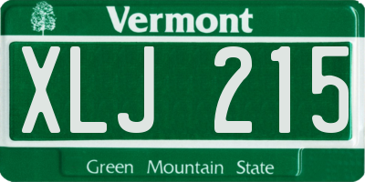 VT license plate XLJ215