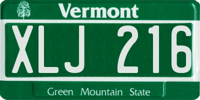 VT license plate XLJ216