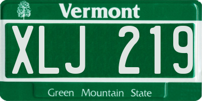 VT license plate XLJ219