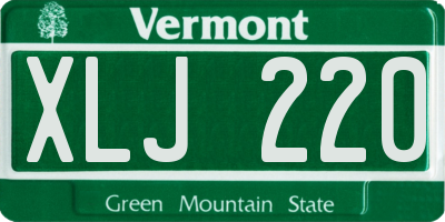 VT license plate XLJ220