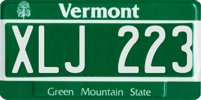 VT license plate XLJ223
