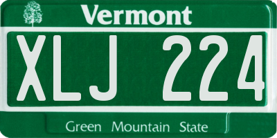 VT license plate XLJ224