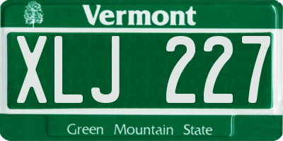 VT license plate XLJ227