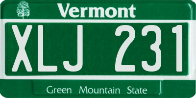 VT license plate XLJ231