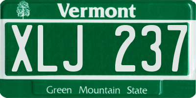 VT license plate XLJ237