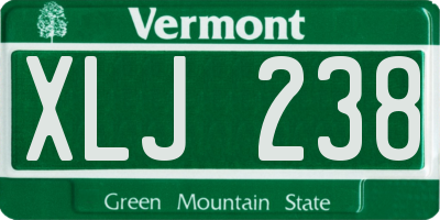VT license plate XLJ238