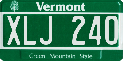 VT license plate XLJ240
