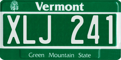VT license plate XLJ241