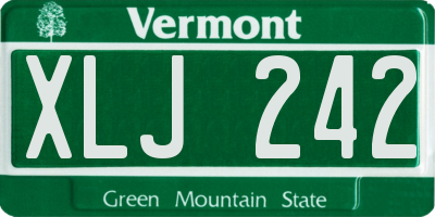 VT license plate XLJ242