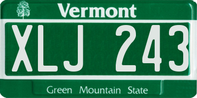 VT license plate XLJ243