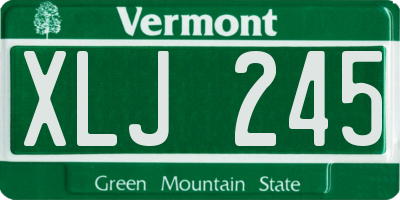 VT license plate XLJ245
