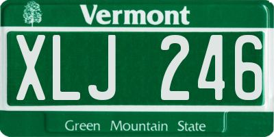 VT license plate XLJ246