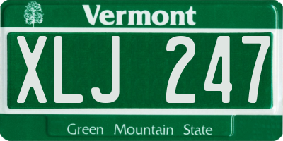 VT license plate XLJ247