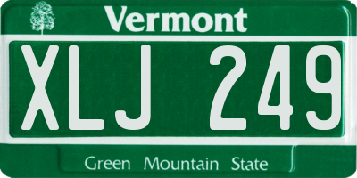 VT license plate XLJ249