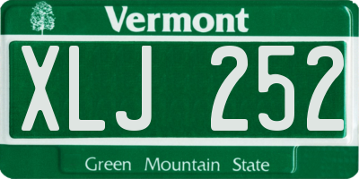 VT license plate XLJ252