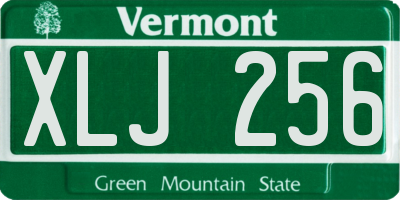 VT license plate XLJ256