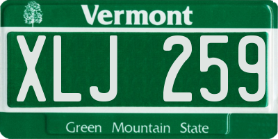 VT license plate XLJ259