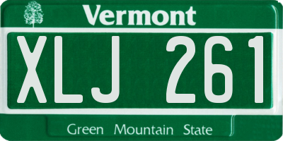 VT license plate XLJ261