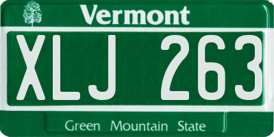 VT license plate XLJ263