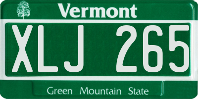 VT license plate XLJ265
