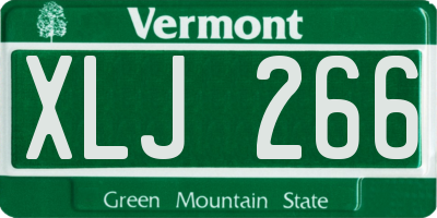 VT license plate XLJ266