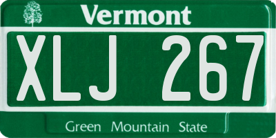 VT license plate XLJ267