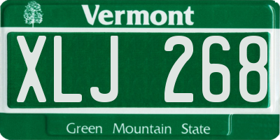 VT license plate XLJ268
