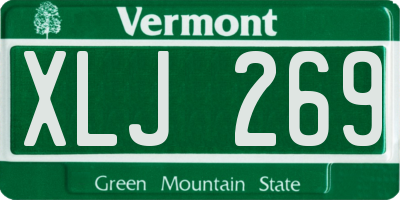 VT license plate XLJ269